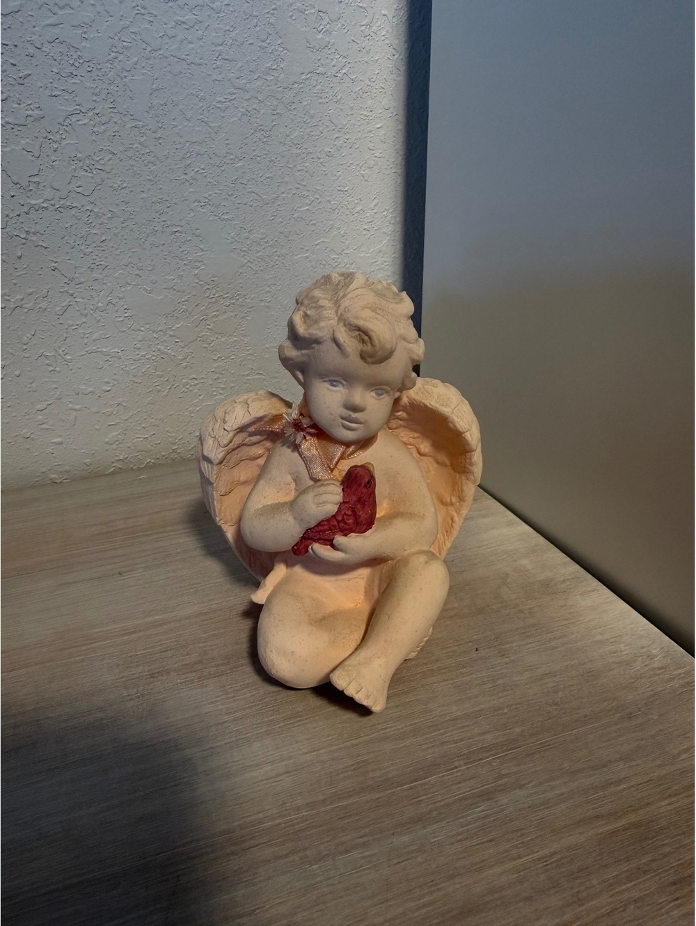 Russ Angels of Love Cherub Figurine with Red Bird